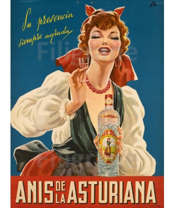 PUB ANIS de la ASTURIANA Rioh-POSTER/REPRODUCTION d1 AFFICHE VINTAGE livraison et retour toujours gratuits