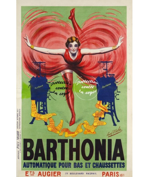 PUB BARTHONIA BAS CHAUSSETTES Ryji-POSTER/REPRODUCTION d1 AFFICHE VINTAGE ouvre sa boutique