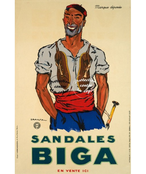 PUB BIGA SANDALES Rfwph-POSTER/REPRODUCTION d1 AFFICHE VINTAGE Les êtres humains sont 