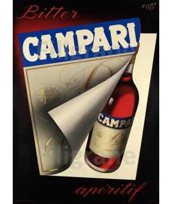 PUB BITTER CAMPARI ApéRITIF Rrkn-POSTER/REPRODUCTION d1 AFFICHE VINTAGE en linge