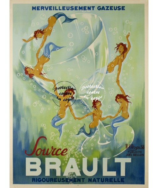 PUB BRAULT EAU SOURCE Rfmoq-POSTER/REPRODUCTION d1 AFFICHE VINTAGE Dans la société mordern