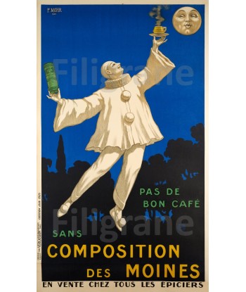 PUB CAFé des MOINES Rver-POSTER/REPRODUCTION d1 AFFICHE VINTAGE les ctes