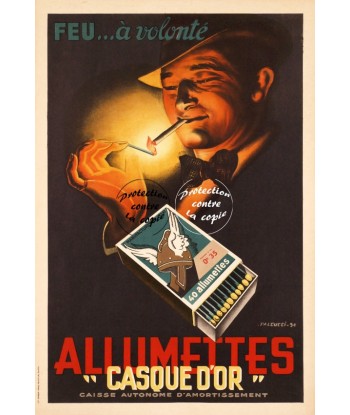 PUB CASQUE D'OR ALLUMETTES Rfdyq-POSTER/REPRODUCTION d1 AFFICHE VINTAGE Fin de série