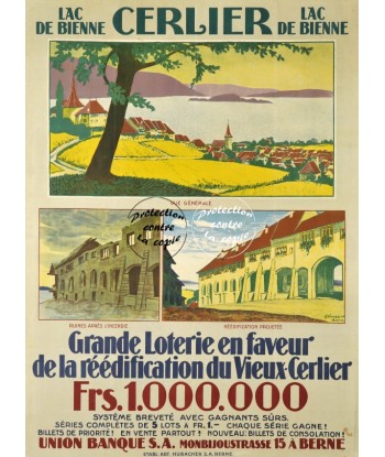 PUB CERLIER LOTERIE SUISSE Rfvgg-POSTER/REPRODUCTION d1 AFFICHE VINTAGE livraison et retour toujours gratuits