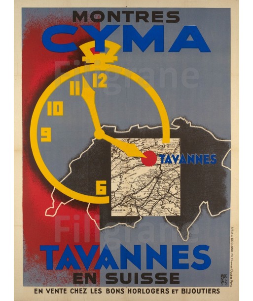 PUB CYMA MONTRE TAVANNES Reny-POSTER/REPRODUCTION d1 AFFICHE VINTAGE pas cher 