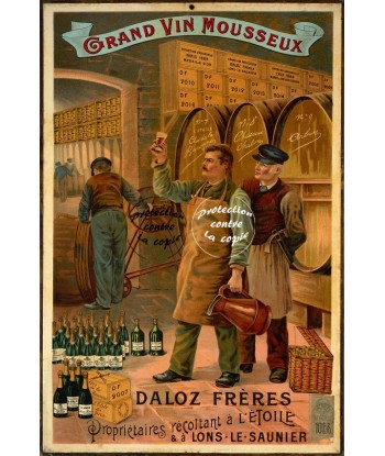 PUB DALOZ VIN MOUSSEUX Rfre-POSTER/REPRODUCTION d1 AFFICHE VINTAGE solde