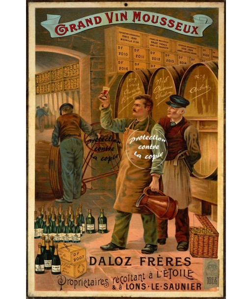 PUB DALOZ VIN MOUSSEUX Rfre-POSTER/REPRODUCTION d1 AFFICHE VINTAGE solde