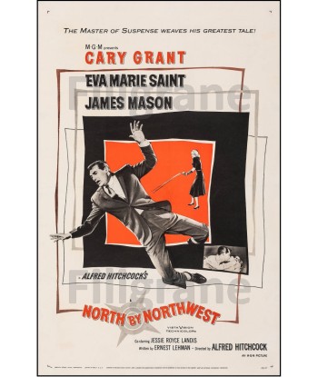 NORTH by NORTHWEST  FILM Ruuh-POSTER/REPRODUCTION d1 AFFICHE VINTAGE sur le site 