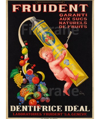 PUB FRUIDENT DENTIFRICE Rvmi-POSTER/REPRODUCTION d1 AFFICHE VINTAGE Fin de série