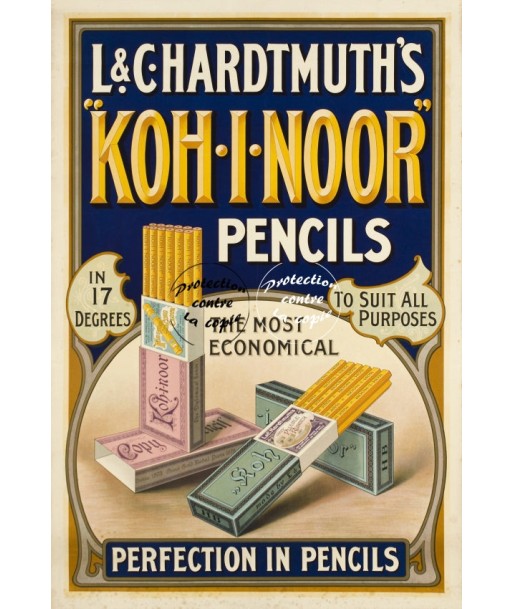 PUB KOH.I.NOOR PENCILS Rfiu-POSTER/REPRODUCTION d1 AFFICHE VINTAGE basket pas cher