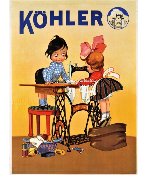 PUB KÖHLER MACHINE à COUDRE Rjct-POSTER/REPRODUCTION d1 AFFICHE VINTAGE chez Cornerstreet bien 