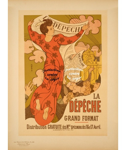 PUB LA DéPêCHE PRESSE Rfxfx-POSTER/REPRODUCTION d1 AFFICHE VINTAGE Véritable concentré