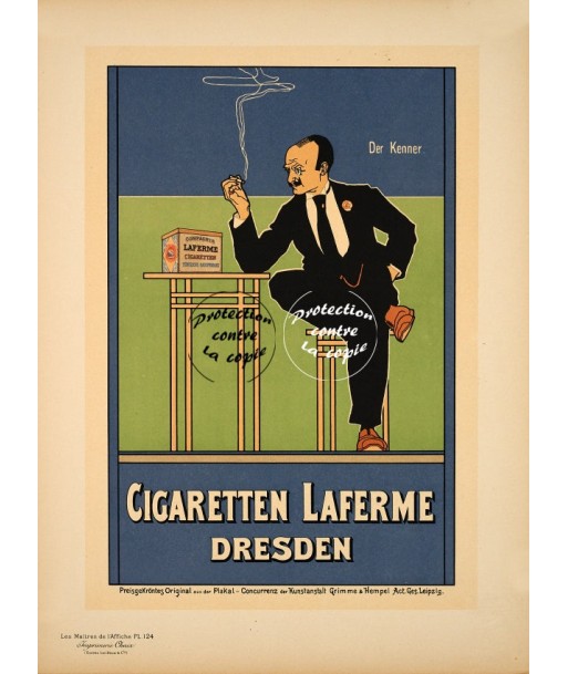 PUB LAFERME CIGARETTES Rfouq-POSTER/REPRODUCTION d1 AFFICHE VINTAGE Faites des économies