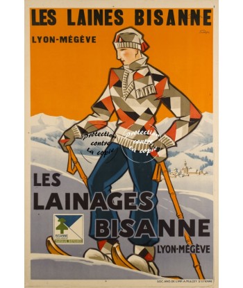 PUB LAINES BISANNE Rfodx-POSTER/REPRODUCTION d1 AFFICHE VINTAGE prix pour 