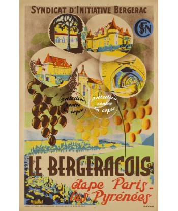 PUB LE BERGERACOIS BERGERAC Rhoi-POSTER/REPRODUCTION d1 AFFICHE VINTAGE de votre