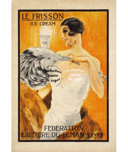 PUB LE FRISSON ICE CREAM Rswf-POSTER/REPRODUCTION d1 AFFICHE VINTAGE pas cher 