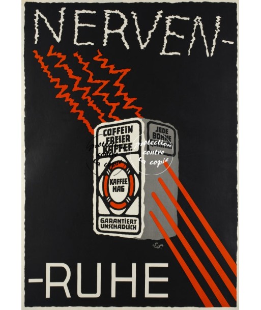 PUB NERVEN RUHE KAFFEE Rfwat-POSTER/REPRODUCTION d1 AFFICHE VINTAGE de France