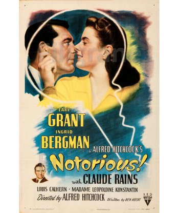 NOTORIOUS FILM Rfql-POSTER/REPRODUCTION d1 AFFICHE VINTAGE la colonne vertébrale