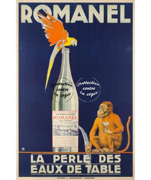 PUB ROMANEL EAU Rfbtm-POSTER/REPRODUCTION d1 AFFICHE VINTAGE Les magasins à Paris