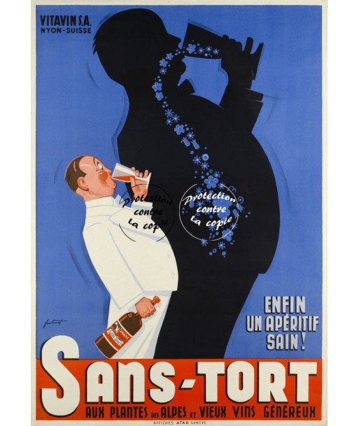 PUB SANS TORT ApéRITIF Rfhbt-POSTER/REPRODUCTION d1 AFFICHE VINTAGE pas cher 