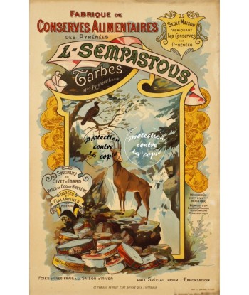 PUB SEMPASTOUS CONSERVES TARBES Rof-POSTER/REPRODUCTION d1 AFFICHE VINTAGE Faites des économies