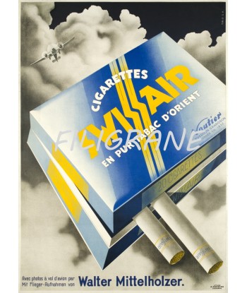 PUB SWISSAIR CIGARETTES Rzux-POSTER/REPRODUCTION d1 AFFICHE VINTAGE solde