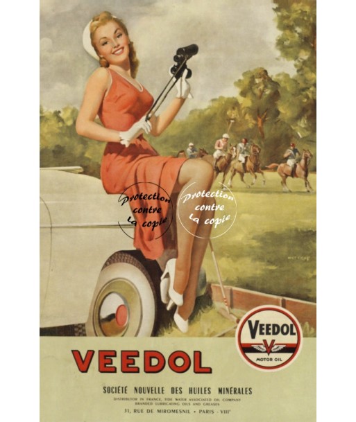 PUB VEEDOL HUILE PIN-UP Rfrnw-POSTER/REPRODUCTION d1 AFFICHE VINTAGE 2024