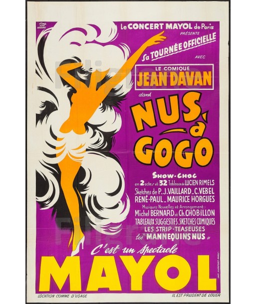 NUS à GOGO CABARET MAYOL Rbuh-POSTER/REPRODUCTION d1 AFFICHE VINTAGE france