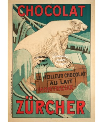 PUB ZÜRCHER CHOCOLAT Rfwda-POSTER/REPRODUCTION d1 AFFICHE VINTAGE brillant des détails fins