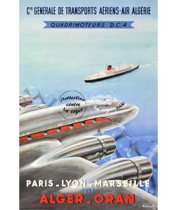 QUADRIMOTEURS DC4 AVION Rfcwd-POSTER/REPRODUCTION d1 AFFICHE VINTAGE plus qu'un jeu 