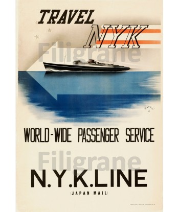 NYK LINE PAQUEBOT Rorb-POSTER/REPRODUCTION d1 AFFICHE VINTAGE Profitez des Offres !