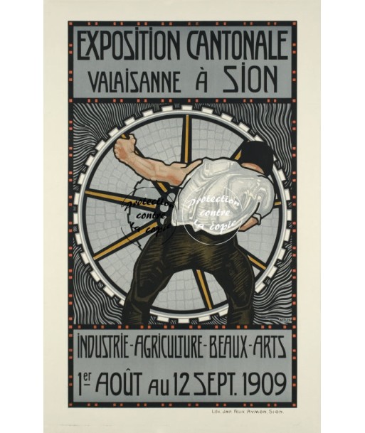 SION EXPO 1909 Rfpjg-POSTER/REPRODUCTION d1 AFFICHE VINTAGE JUSQU'A -70%! 