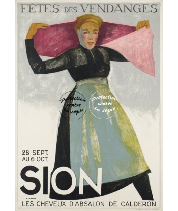 SION FÊTES VENDANGES Rvgu-POSTER/REPRODUCTION d1 AFFICHE VINTAGE chez Cornerstreet bien 