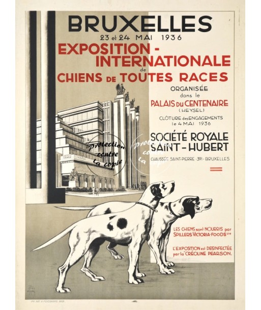 SPECTACLE BRUXELLES EXPO CHIEN 1936 Rficu-POSTER/REPRODUCTION d1 AFFICHE VINTAGE des créatures d'habitude