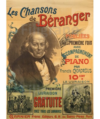 SPECTACLE CHANSONS de BéRANGER Rcpq-POSTER/REPRODUCTION d1 AFFICHE VINTAGE Paris Déstockage Promo