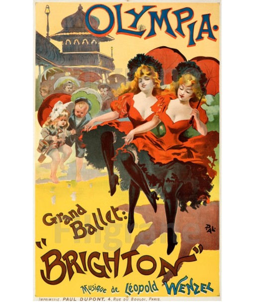 OLYMPIA BALLET BRIGHTON Rqzq-POSTER/REPRODUCTION d1 AFFICHE VINTAGE Profitez des Offres !