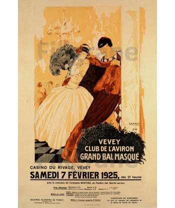 SPECTACLE VEVEY BAL AVIRON 1925 Rlcz-POSTER/REPRODUCTION d1 AFFICHE VINTAGE Paris Déstockage Promo