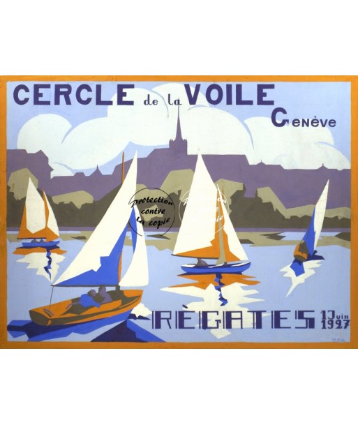 SPORT GENèVE CERCLE VOILE 1927 Rhqo-POSTER/REPRODUCTION d1 AFFICHE VINTAGE Comparez plus de prix