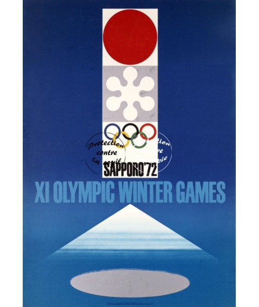 SPORT OLYMPIC GAMES SAPPORO 1972 Rjzw-POSTER/REPRODUCTION d1 AFFICHE VINTAGE rembourrage situé sous