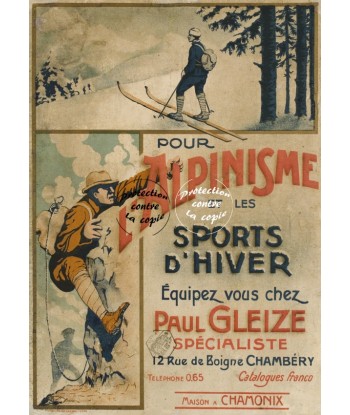 SPORT Paul GLEIZE ALPINISME Rud-POSTER/REPRODUCTION d1 AFFICHE VINTAGE pour bénéficier 