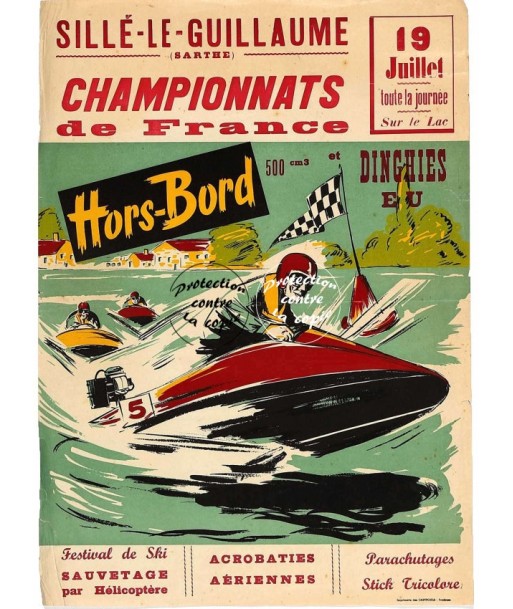 SPORT SILLé GUILLAUME HORS BORD Rkat-POSTER/REPRODUCTION d1 AFFICHE VINTAGE hantent personnes