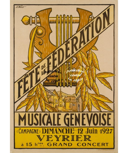 SPORT VEYRIER FéDéRATION 1927 Rftln-POSTER/REPRODUCTION d1 AFFICHE VINTAGE offre 