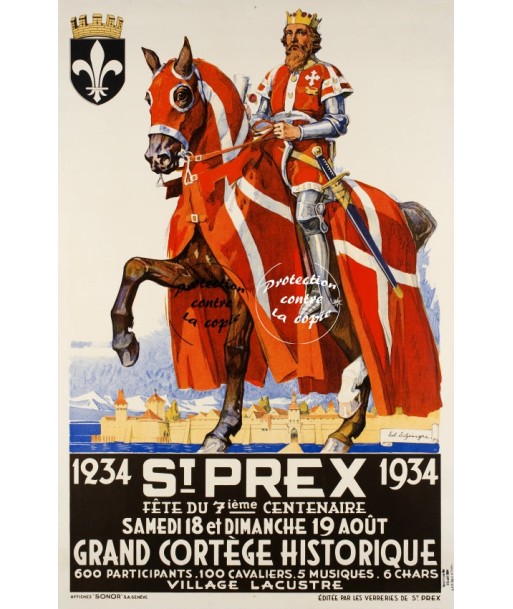 ST PREX FêTE 1934 Rfyl-POSTER/REPRODUCTION d1 AFFICHE VINTAGE en stock