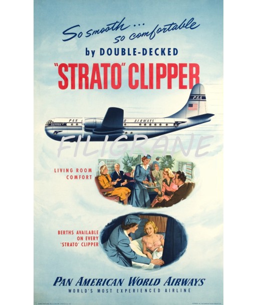 STRATO CLIPPER AVION Ruxo-POSTER/REPRODUCTION d1 AFFICHE VINTAGE suggérées chez