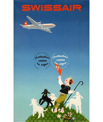 SWISSAIR AVION MOUTONS Rtav-POSTER/REPRODUCTION d1 AFFICHE VINTAGE 2024