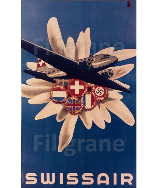 SWISSAIR AVION Rdjd-POSTER/REPRODUCTION d1 AFFICHE VINTAGE Toutes les collections ici