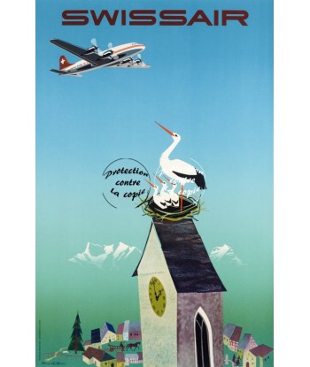 SWISSAIR AVION Rpul-POSTER/REPRODUCTION d1 AFFICHE VINTAGE pas cheres