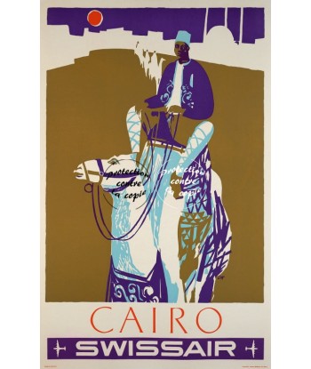 SWISSAIR CAIRO LE CAIRE Rfjxj-POSTER/REPRODUCTION d1 AFFICHE VINTAGE pas cheres