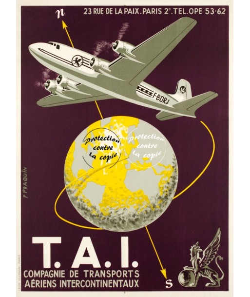 TAI AVION Rfiuw-POSTER/REPRODUCTION d1 AFFICHE VINTAGE l'évolution des habitudes 