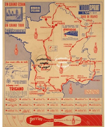 TOUR de FRANCE VéLO 1961 Rvde-POSTER/REPRODUCTION d1 AFFICHE VINTAGE Les êtres humains sont 